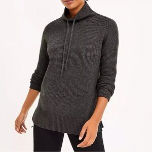 Lou & Grey | Wafflestitch Drawstring Neck Sweater